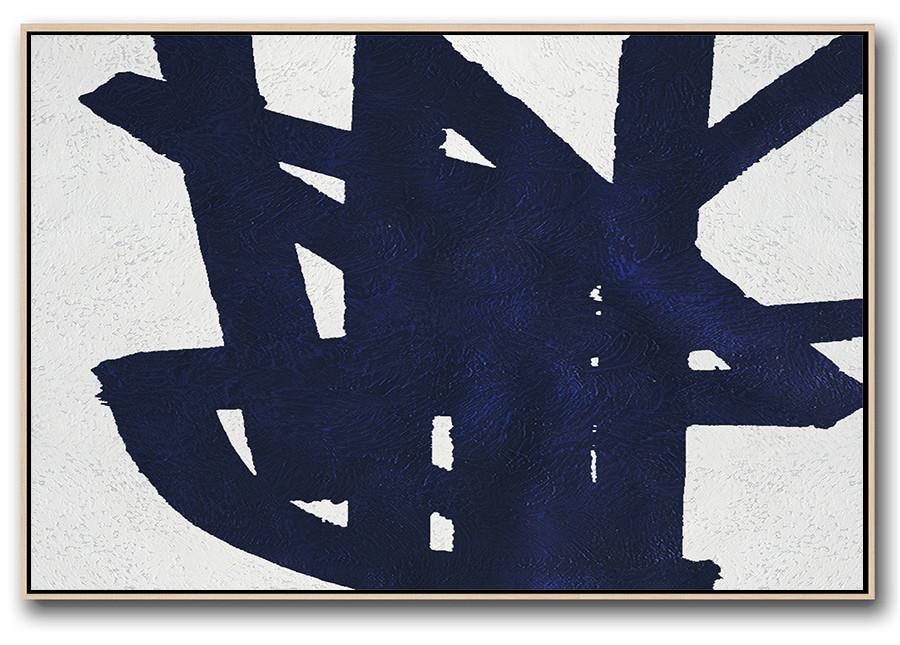 Horizontal Navy Minimalist Art #NV53C - Click Image to Close